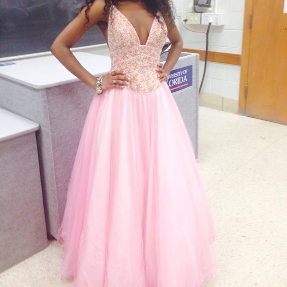 Pink Princess Style Ball Gown Prom Dress